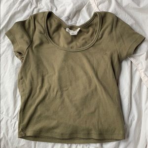 barely worn olive green crop